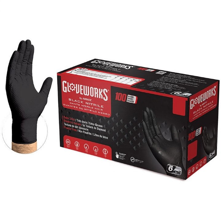 GLV-4448 : BLACK NITRILE NO POWDER (LRG) - motofork