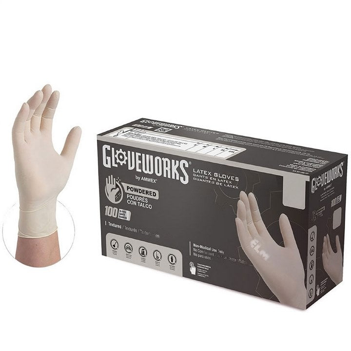 GLV-4500 : POWDERED LATEX GLOVE (SMALL/10 - motofork