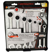 Load image into Gallery viewer, W1091 : RATCHETING WRENCH SET (SAE 7PC - motofork