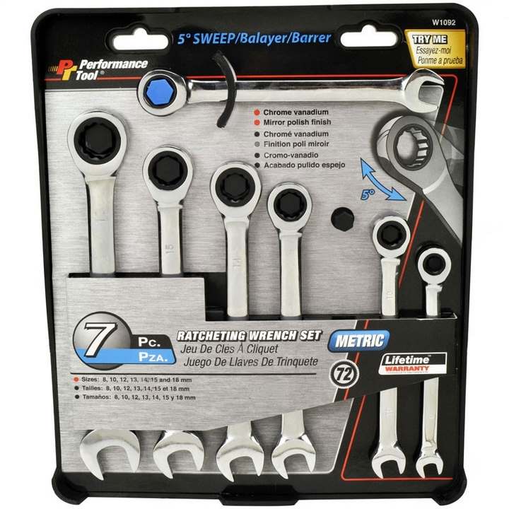 W1092 : RATCHETING WRENCH SET (METRIC) - motofork