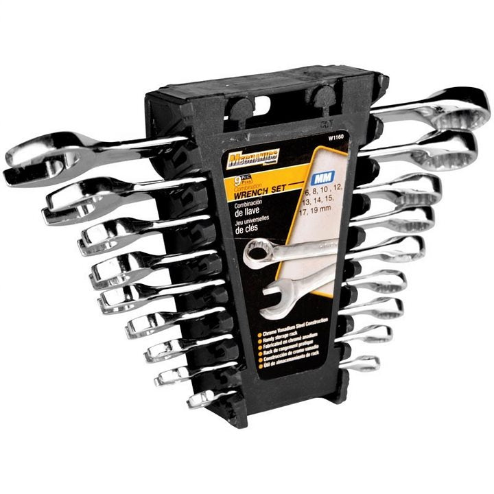 W1160 : WRENCH SET (METRIC 9 PIECE) - motofork