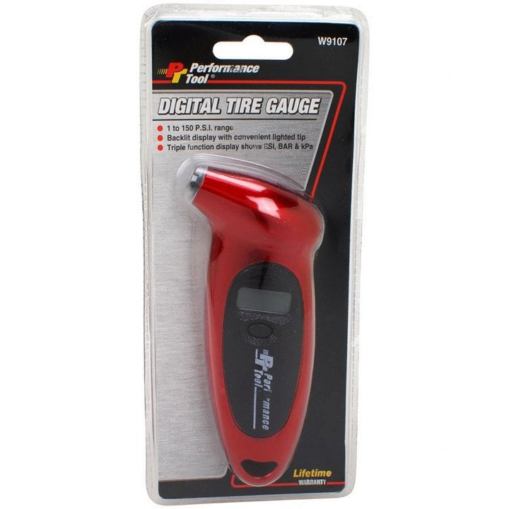 W9107 : TIRE GAUGE (DIGITAL) - motofork