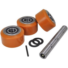 Load image into Gallery viewer, WH-748-AXLE-KIT : POLY WHEELS (3)/BRGS/AXLE 95D) - motofork